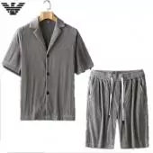 2021 armani Tracksuit manche courte homme shirt and short sets ea2024 gris